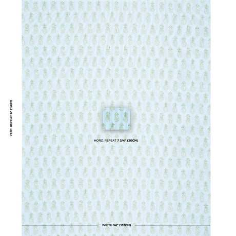 Schumacher Piña Cove Indoor/Outdoor Aquamarine Fabric - Eade's Wallpaper