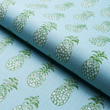 Schumacher Piña Cove Indoor/Outdoor Aquamarine Fabric - Eade's Wallpaper