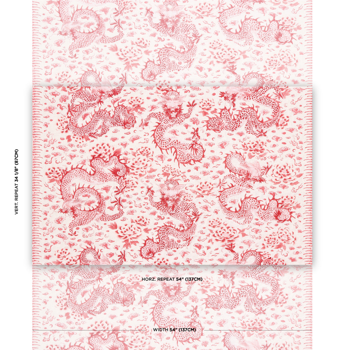 Schumacher Empress Dragon Rose Fabric