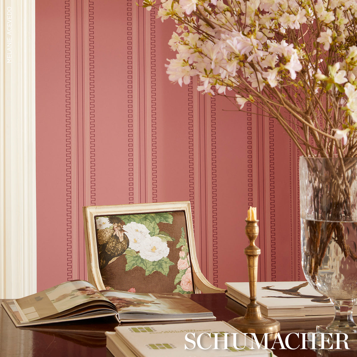 Schumacher Lady Hollyhock Brown Fabric