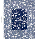 Schumacher Palisades Palm Indoor/Outdoor Indigo Fabric - Eade's Wallpaper