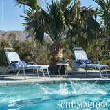 Schumacher Palisades Palm Indoor/Outdoor Indigo Fabric - Eade's Wallpaper