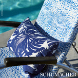 Schumacher Palisades Palm Indoor/Outdoor Indigo Fabric - Eade's Wallpaper