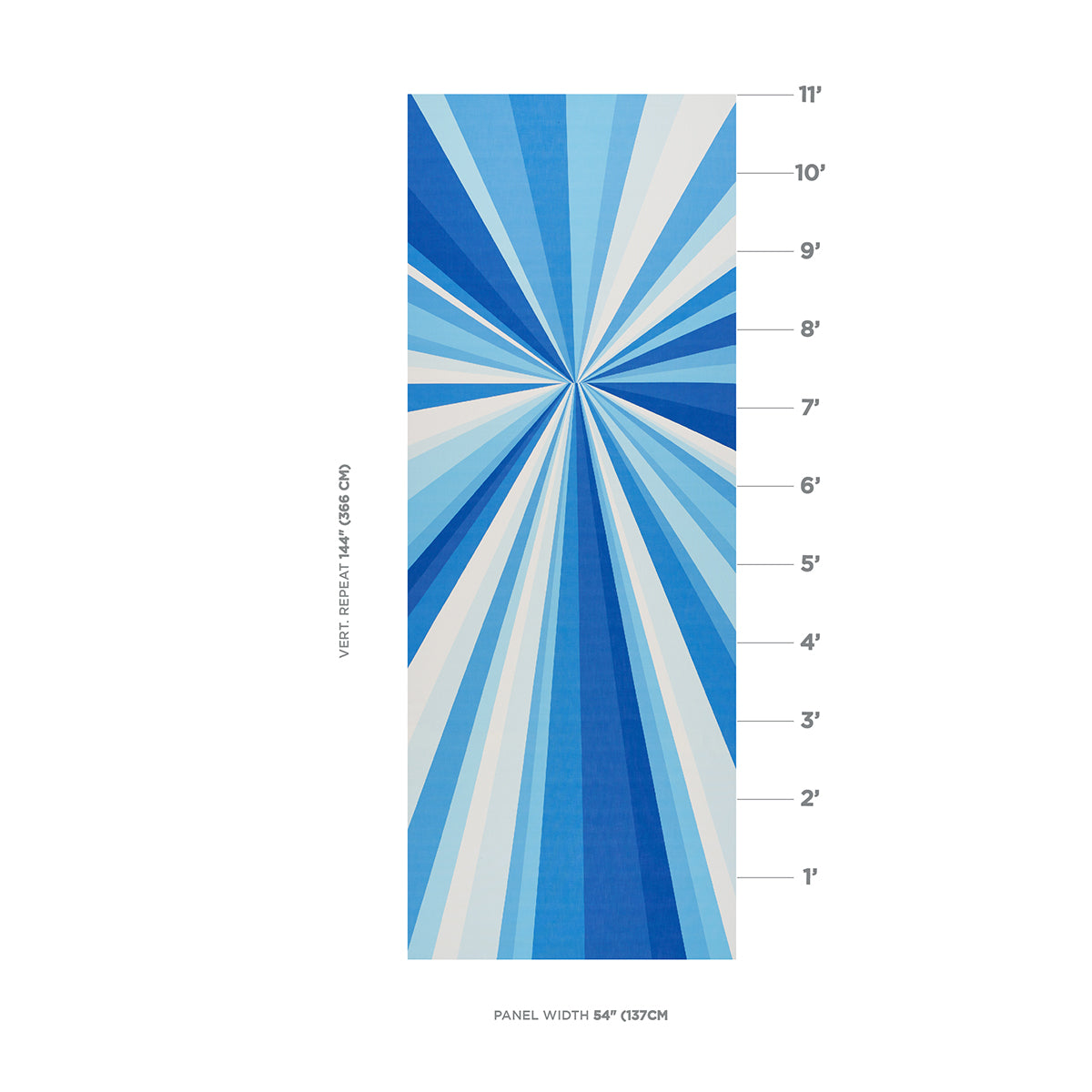 Schumacher Sunbeam Print Indoor/Outdoor Panel Horizon Blue Fabric - Eade's Wallpaper