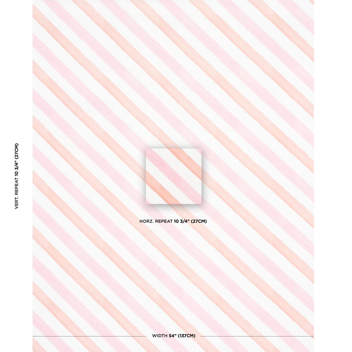 Schumacher Seaside Stripe Indoor/Outdoor Sorbet Fabric - Eade's Wallpaper