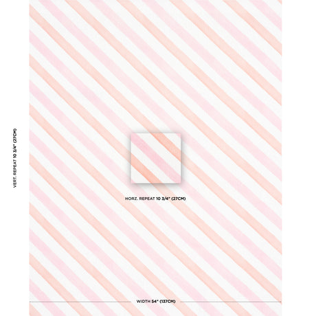 Schumacher Seaside Stripe Indoor/Outdoor Sorbet Fabric - Eade's Wallpaper
