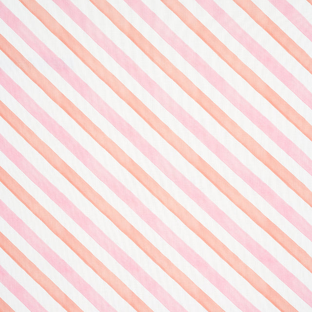 Schumacher Seaside Stripe Indoor/Outdoor Sorbet Fabric - Eade's Wallpaper