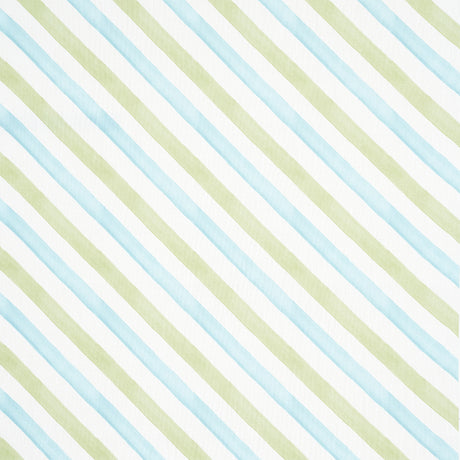 Schumacher Seaside Stripe Indoor/Outdoor Kiwi Fabric - Eade's Wallpaper