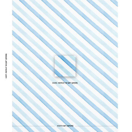 Schumacher Seaside Stripe Indoor/Outdoor Ocean Fabric - Eade's Wallpaper