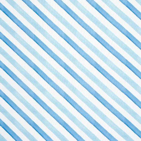 Schumacher Seaside Stripe Indoor/Outdoor Ocean Fabric - Eade's Wallpaper