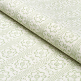 Schumacher Sunda Hand Blocked Print Sage Fabric - Eade's Wallpaper