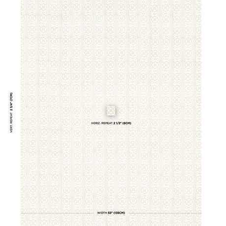 Schumacher Sunda Hand Blocked Print Neutral Fabric - Eade's Wallpaper