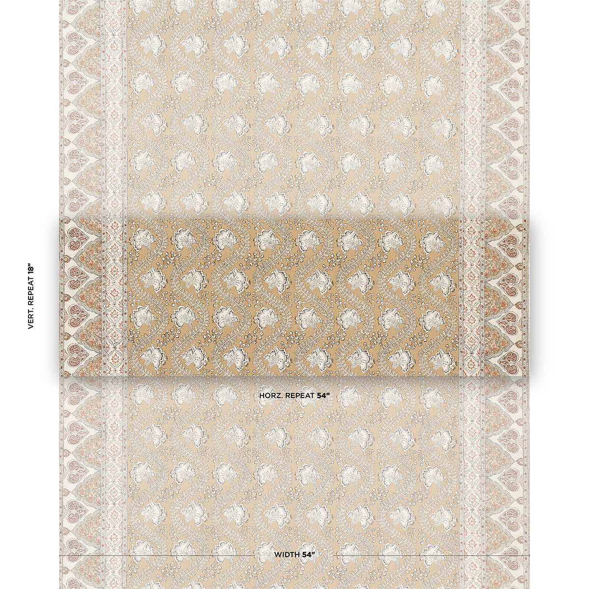 Schumacher Tombay Ochre Fabric - Eade's Wallpaper