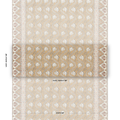 Schumacher Tombay Ochre Fabric - Eade's Wallpaper