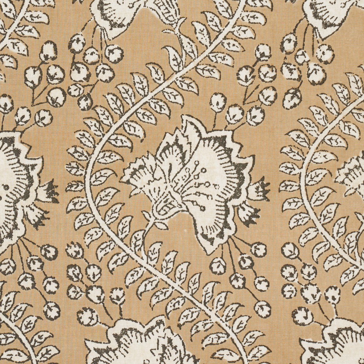 Schumacher Tombay Ochre Fabric - Eade's Wallpaper