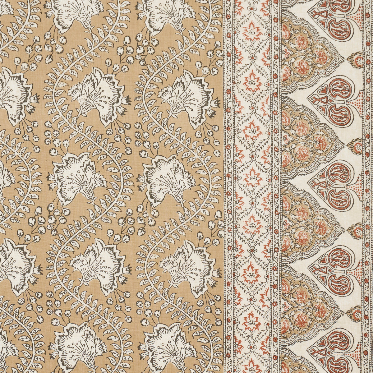 Schumacher Tombay Ochre Fabric - Eade's Wallpaper