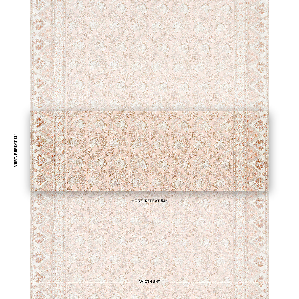 Schumacher Tombay Blush Fabric - Eade's Wallpaper
