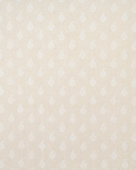 Schumacher Kerala Paisley White On Neutral Fabric