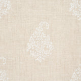 Schumacher Kerala Paisley White On Neutral Fabric