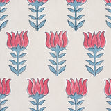 Schumacher Mia Tulip Delft & Crimson Fabric - Eade's Wallpaper