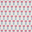 Schumacher Mia Tulip Delft & Crimson Fabric - Eade's Wallpaper