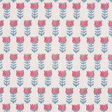 Schumacher Mia Tulip Delft & Crimson Fabric - Eade's Wallpaper