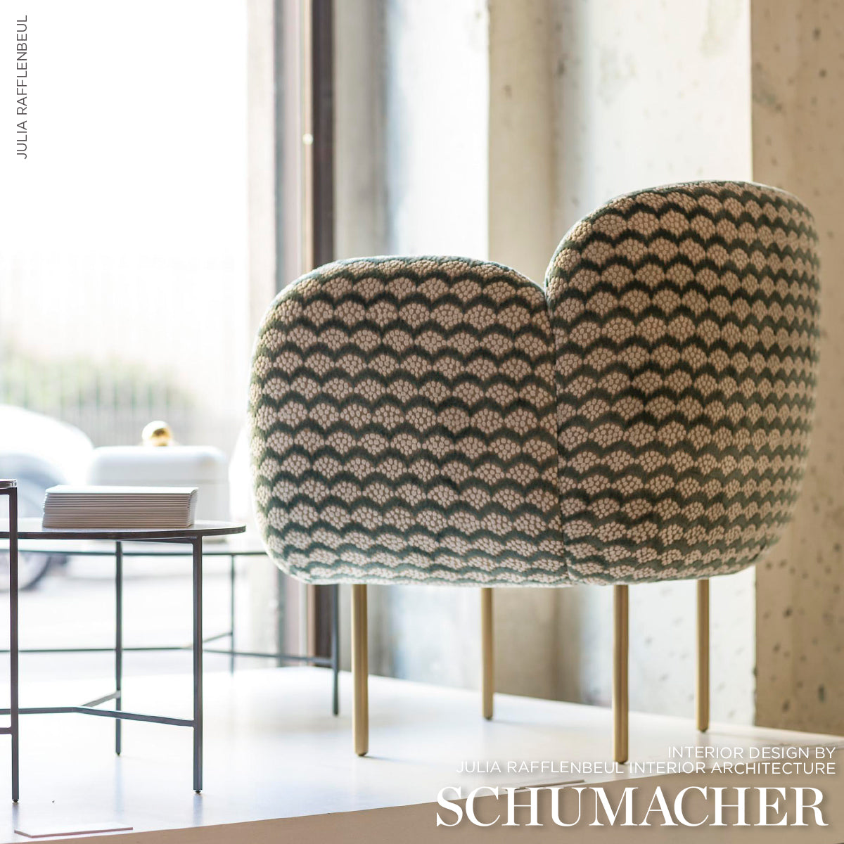 Schumacher Pollen Cut Velvet Soft Jade Fabric - Eade's Wallpaper