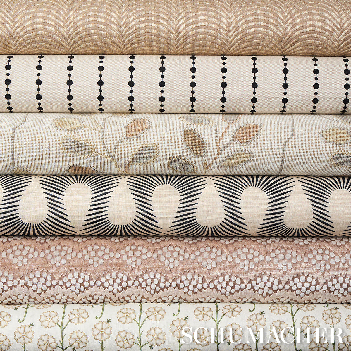 Schumacher Pollen Cut Velvet Soft Clay Fabric - Eade's Wallpaper
