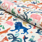 Schumacher Beasts Indoor/Outdoor Multi On Ivory Fabric