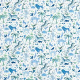Schumacher Beasts Indoor/Outdoor Blue And Green Fabric
