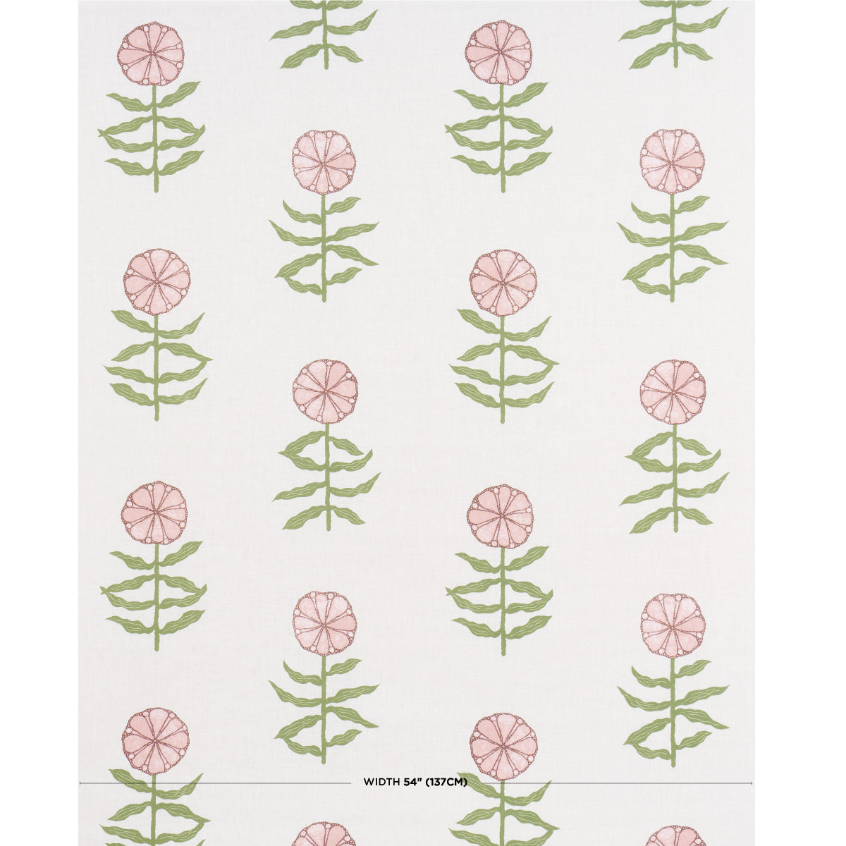 Schumacher Pretty Petals Blush Fabric - Eade's Wallpaper
