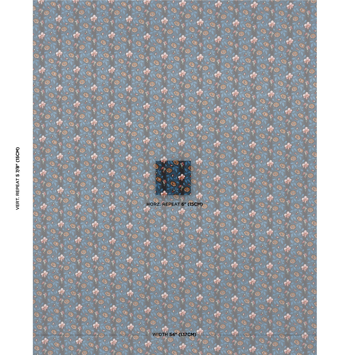 Schumacher La Rue Stripe Midnight Fabric - Eade's Wallpaper