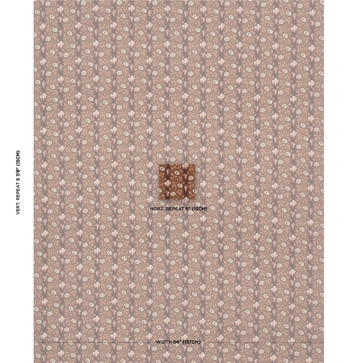Schumacher La Rue Stripe Cognac Fabric - Eade's Wallpaper