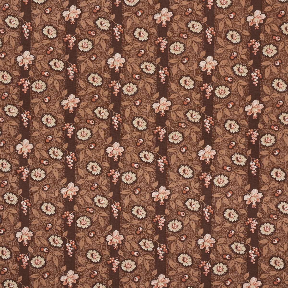 Schumacher La Rue Stripe Cognac Fabric - Eade's Wallpaper