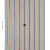 Schumacher Auguste Stripe Marine & Cognac Fabric