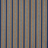 Schumacher Auguste Stripe Marine & Cognac Fabric