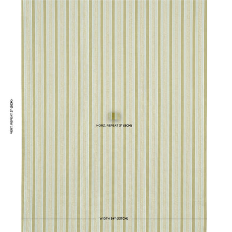 Schumacher Auguste Stripe Ciel & Leaf Fabric