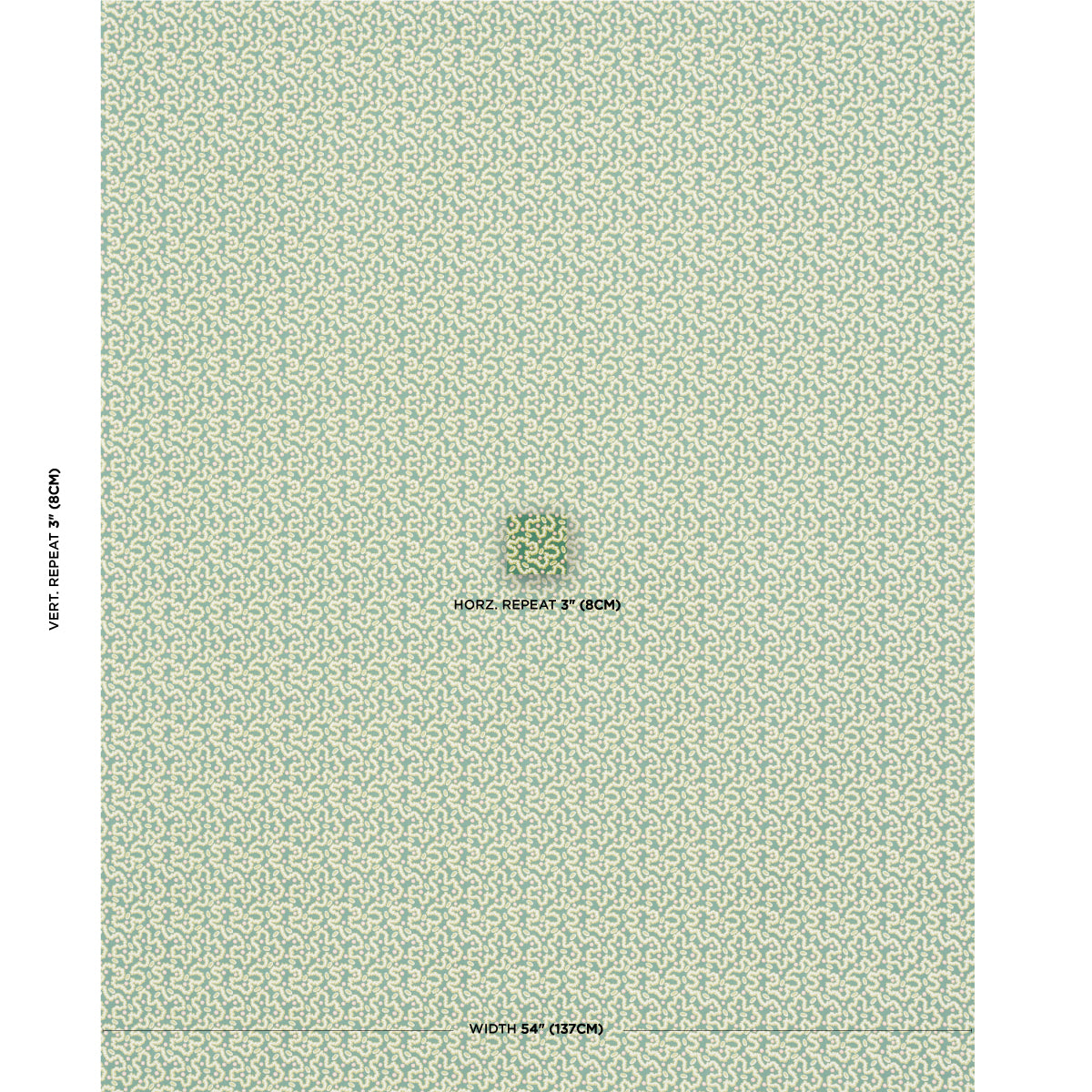 Schumacher Leonie Vermicelli Leaf Fabric - Eade's Wallpaper