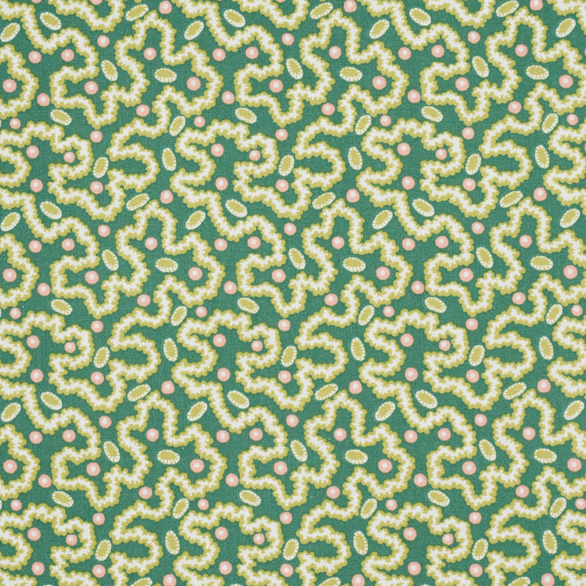 Schumacher Leonie Vermicelli Leaf Fabric - Eade's Wallpaper