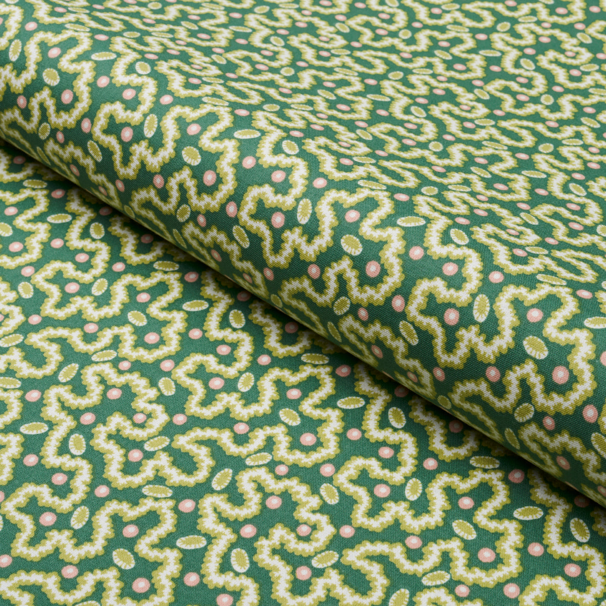 Schumacher Leonie Vermicelli Leaf Fabric - Eade's Wallpaper