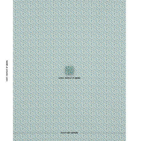 Schumacher Leonie Vermicelli Teal Fabric - Eade's Wallpaper