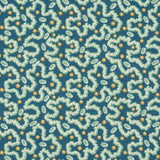 Schumacher Leonie Vermicelli Teal Fabric - Eade's Wallpaper