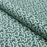Schumacher Leonie Vermicelli Teal Fabric - Eade's Wallpaper