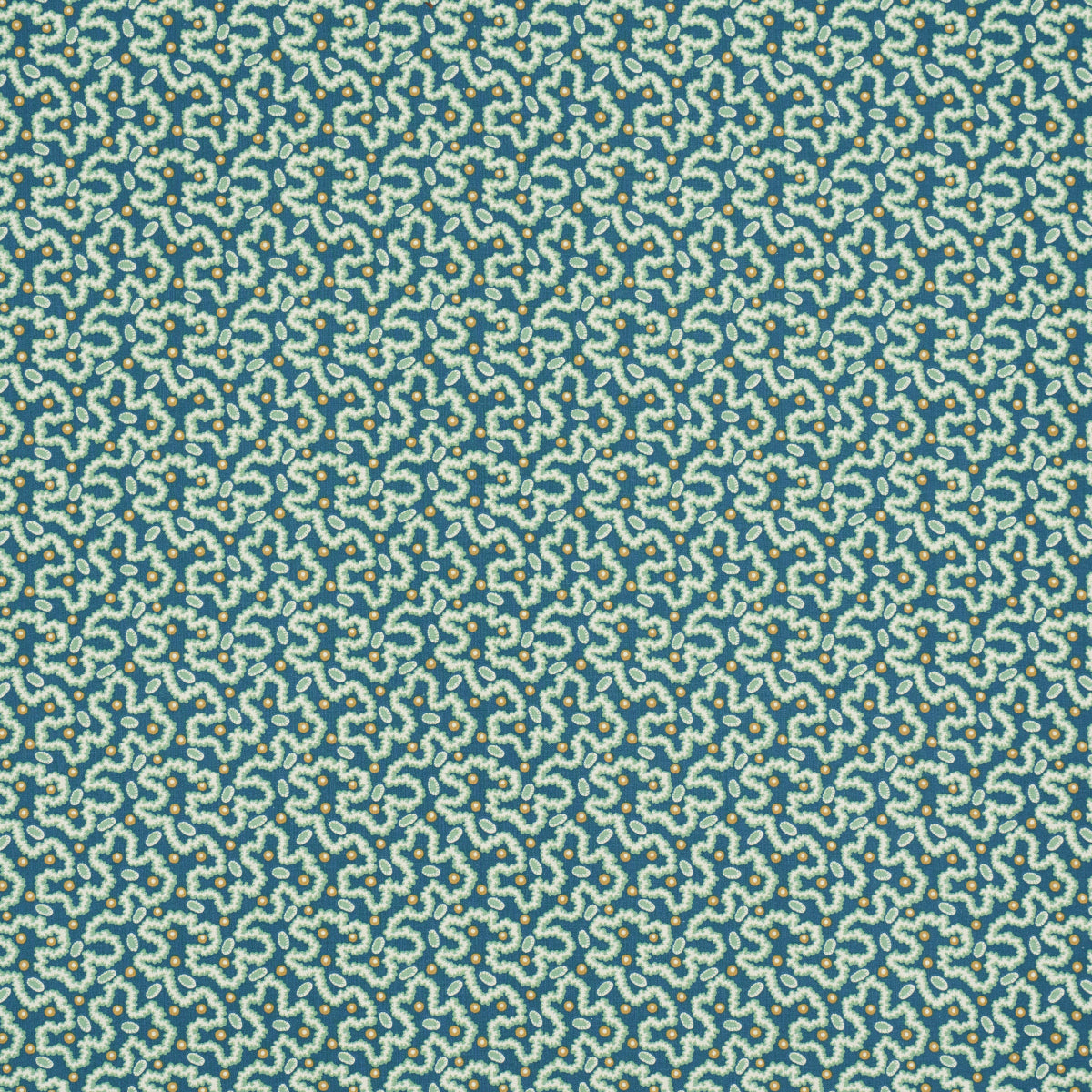Schumacher Leonie Vermicelli Teal Fabric - Eade's Wallpaper