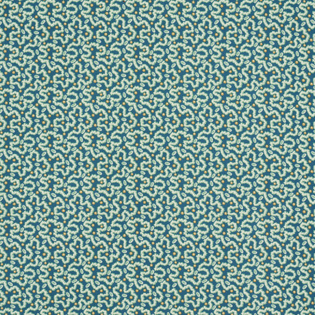 Schumacher Leonie Vermicelli Teal Fabric - Eade's Wallpaper