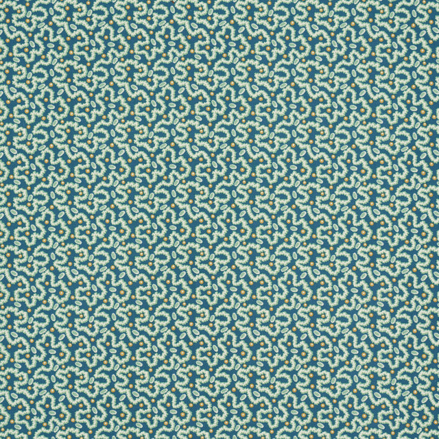 Schumacher Leonie Vermicelli Teal Fabric - Eade's Wallpaper