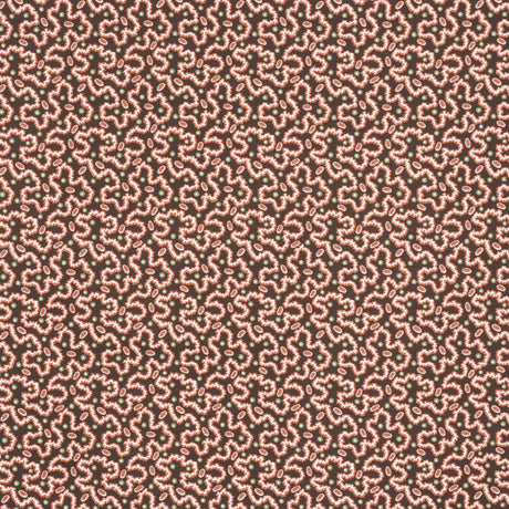 Schumacher Leonie Vermicelli Sepia Fabric - Eade's Wallpaper