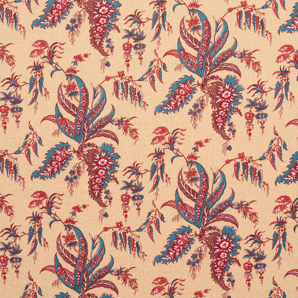 Schumacher Apolline Botanical Rouge & Bleu Fabric