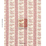 Schumacher Sylvain Floral Stripe Rouge Fabric - Eade's Wallpaper