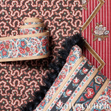 Schumacher Ines Paisley Rouge & Noir Fabric